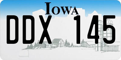 IA license plate DDX145