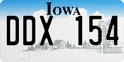 IA license plate DDX154