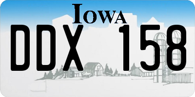 IA license plate DDX158