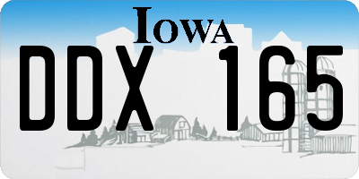 IA license plate DDX165