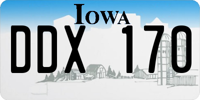 IA license plate DDX170
