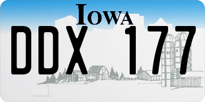 IA license plate DDX177