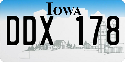 IA license plate DDX178