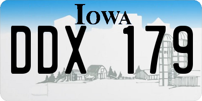 IA license plate DDX179