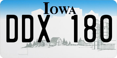 IA license plate DDX180