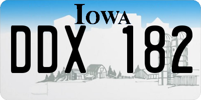 IA license plate DDX182