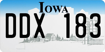 IA license plate DDX183
