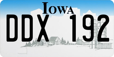 IA license plate DDX192