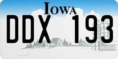 IA license plate DDX193