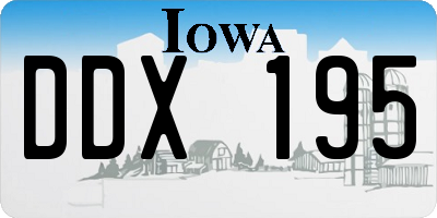 IA license plate DDX195