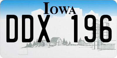 IA license plate DDX196