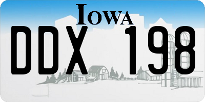 IA license plate DDX198