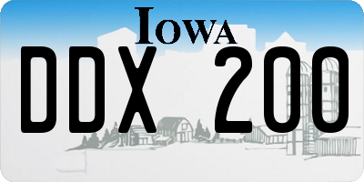 IA license plate DDX200