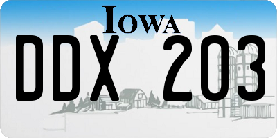 IA license plate DDX203
