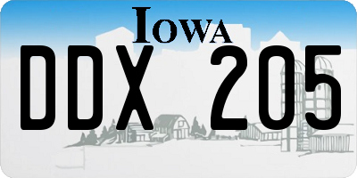 IA license plate DDX205