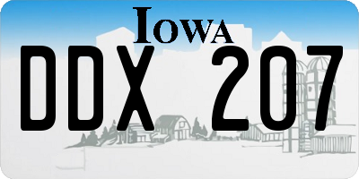 IA license plate DDX207
