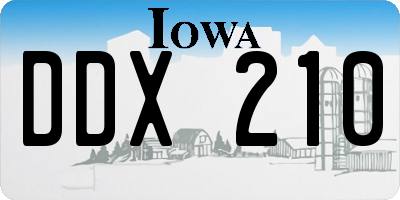 IA license plate DDX210