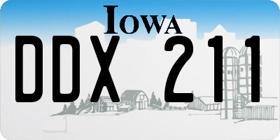 IA license plate DDX211