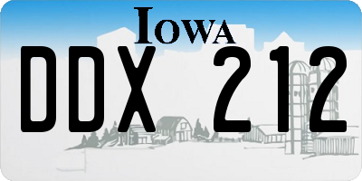 IA license plate DDX212