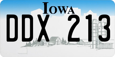IA license plate DDX213