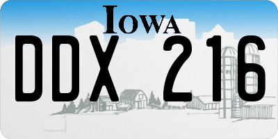 IA license plate DDX216