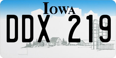 IA license plate DDX219