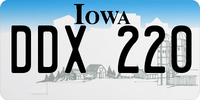 IA license plate DDX220