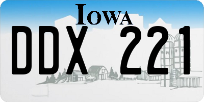 IA license plate DDX221