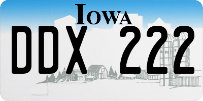 IA license plate DDX222