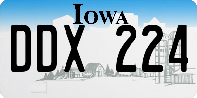 IA license plate DDX224