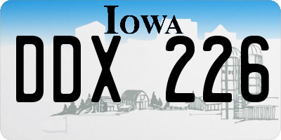 IA license plate DDX226