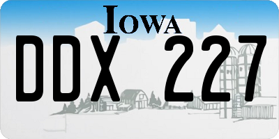 IA license plate DDX227
