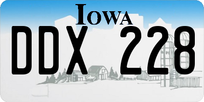 IA license plate DDX228