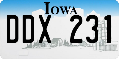 IA license plate DDX231
