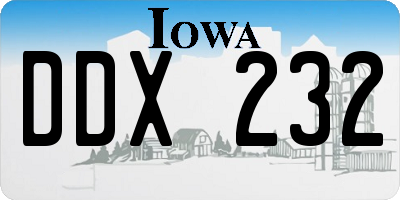 IA license plate DDX232
