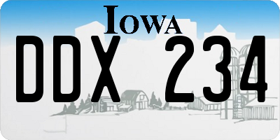 IA license plate DDX234