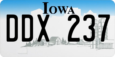 IA license plate DDX237