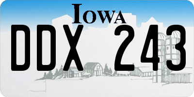 IA license plate DDX243