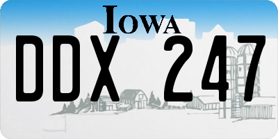 IA license plate DDX247