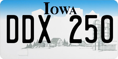 IA license plate DDX250