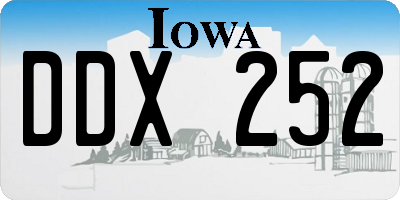 IA license plate DDX252