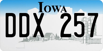 IA license plate DDX257