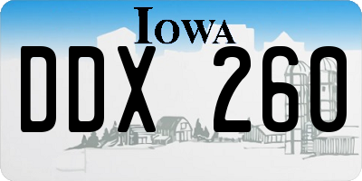 IA license plate DDX260