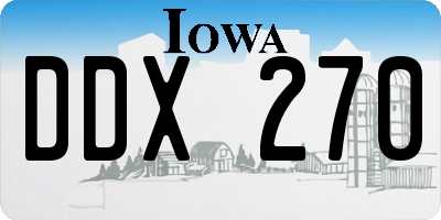 IA license plate DDX270
