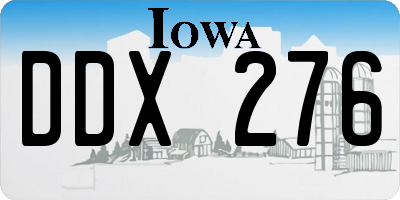 IA license plate DDX276