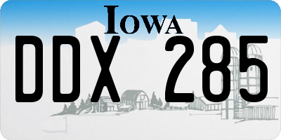 IA license plate DDX285