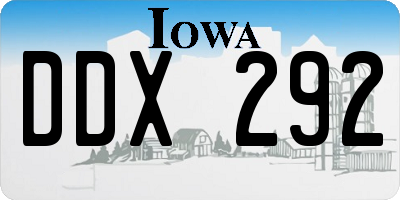 IA license plate DDX292