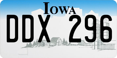 IA license plate DDX296