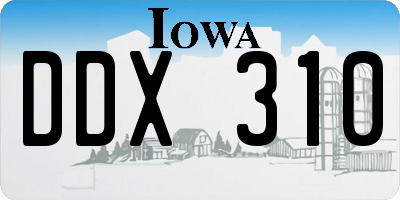 IA license plate DDX310