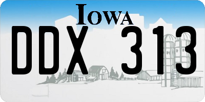 IA license plate DDX313